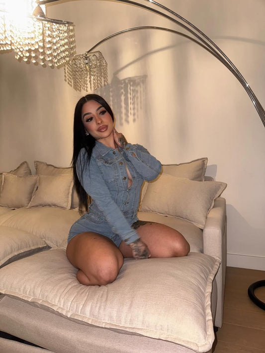 Midnight Muse Denim Romper